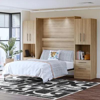 Holly Hills Queen Murphy Bed with 2 Side Cabinets and 8" Memory Foam Mattress