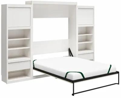 Paramount Queen Murphy Bed with 2 Side Cabinets and 8" Memory Foam Mattress