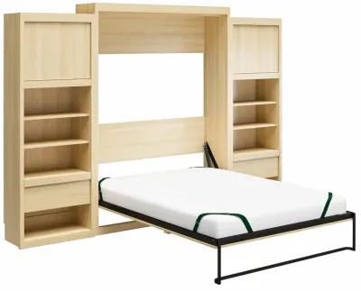 Paramount Queen Murphy Bed with 2 Side Cabinets and 8" Memory Foam Mattress