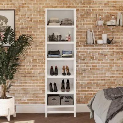 Luxe 6 Shelf Closet Tower with 3 Adjustable Clothing Rods