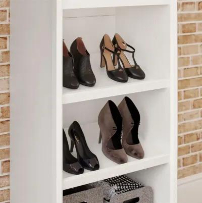 Luxe 6 Shelf Closet Tower with 3 Adjustable Clothing Rods