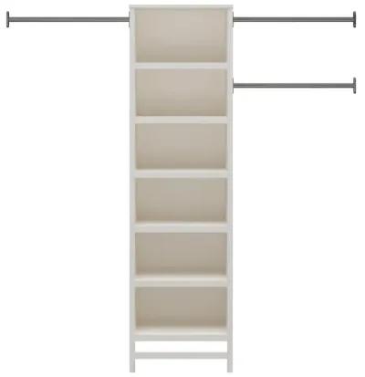 Luxe 6 Shelf Closet Tower with 3 Adjustable Clothing Rods