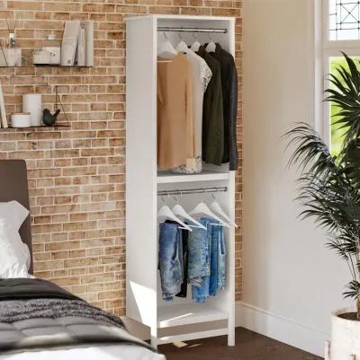 Luxe 2 Shelf Double Clothing Rod Closet Tower