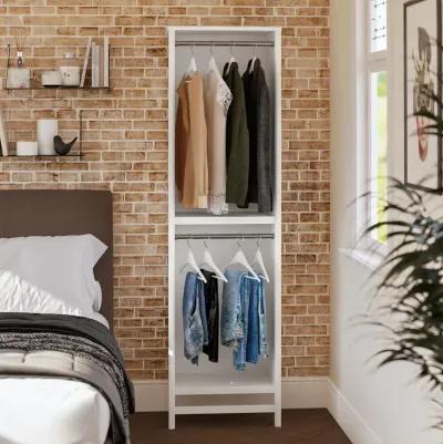 Luxe 2 Shelf Double Clothing Rod Closet Tower