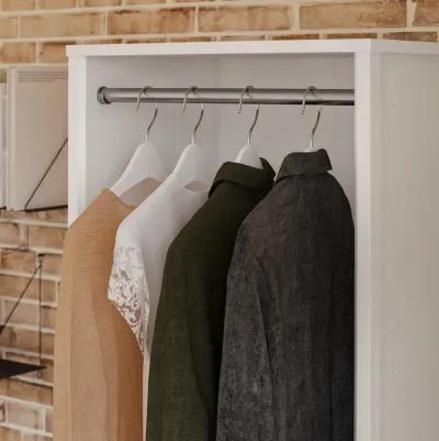 Luxe 2 Shelf Double Clothing Rod Closet Tower