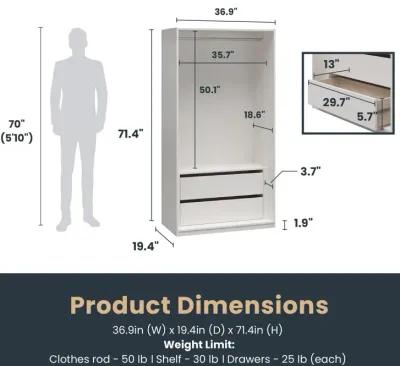 Perry Park Modular Extra Wide Wardrobe with Drawers