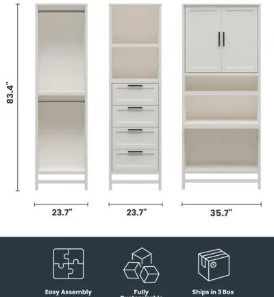 Luxe Wardrobe Closet Organizer with Vanity 3-Piece Bundle