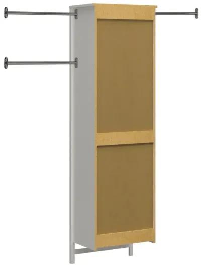 Luxe 2 Door, 2 Drawer Closet Tower with 3 Adjustable Clothing Rods