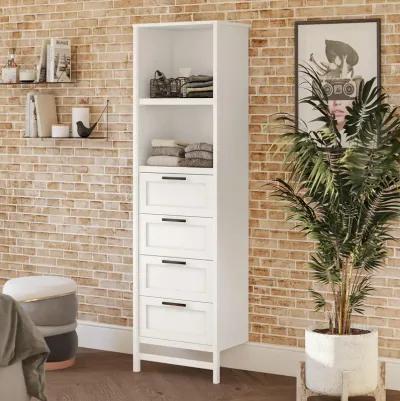 Luxe 4 Drawers and 3 Adjustable Clothing Rod Closet Tower