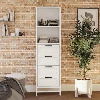 Luxe 4 Drawers and 3 Adjustable Clothing Rod Closet Tower