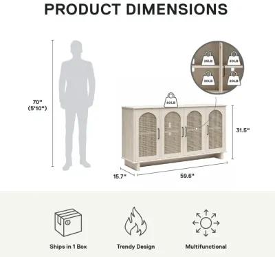 Multi-Use Console Cabinet for 65' TVs