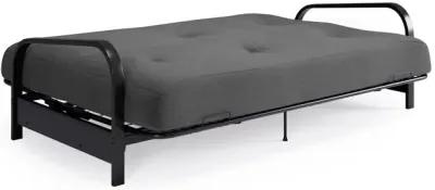 Axton Black Metal Arm Full Size Futon Frame with 6" Poly Fill Mattress