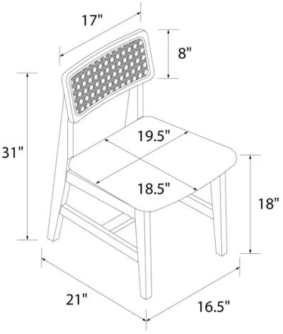 Eleni Cane Dining Chairs, Set of 2