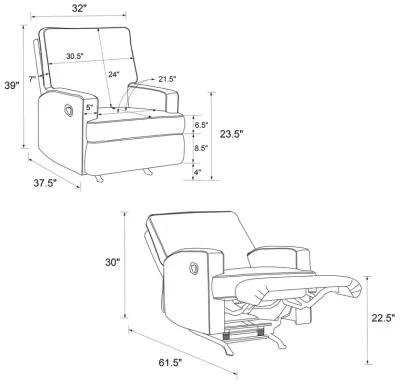 Salma Chenille Rocker Recliner Chair