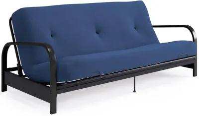 Axton Black Metal Arm Full Size Futon Frame with 6" Poly Fill Mattress