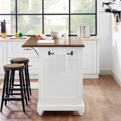 Kelsey Kitchen Island with 2 Stools and Drawers