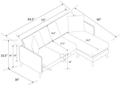 Magnolia Reversible Sectional Sofa with Pillows