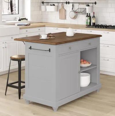 Kelsey Kitchen Island with 2 Stools and Drawers