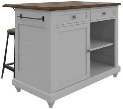 Kelsey Kitchen Island with 2 Stools and Drawers