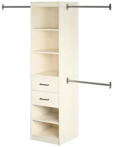 Kelly 5 Shelf and 2 Drawer Closet Organizer with 3 Adjustable Hanging Rods