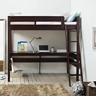 Harlan Twin Size Loft Bed with Desk and Ladder