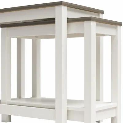 Chapel Hill Rustic Farmhouse Nesting Table 2-Piece Set