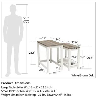 Chapel Hill Rustic Farmhouse Nesting Table 2-Piece Set