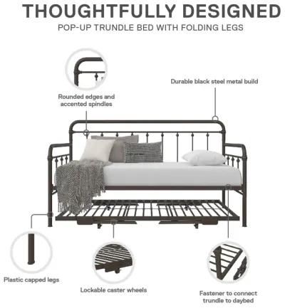 Locky Metal Daybed with Pop Up Trundle Bed