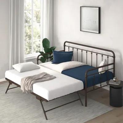 Locky Metal Daybed with Pop Up Trundle Bed