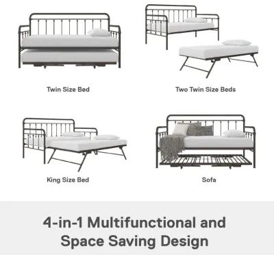 Locky Metal Daybed with Pop Up Trundle Bed