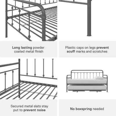 Locky Metal Daybed with Pop Up Trundle Bed