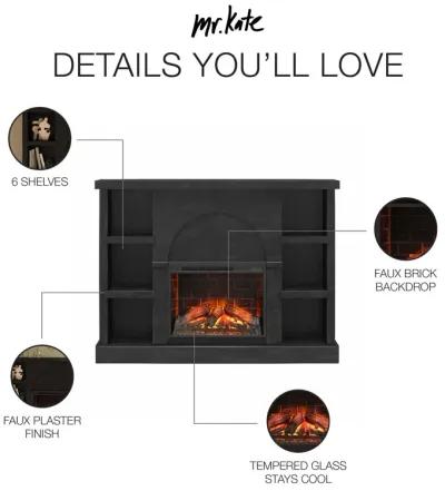 Winston Fireplace Mantel with Built-in Bookshelves