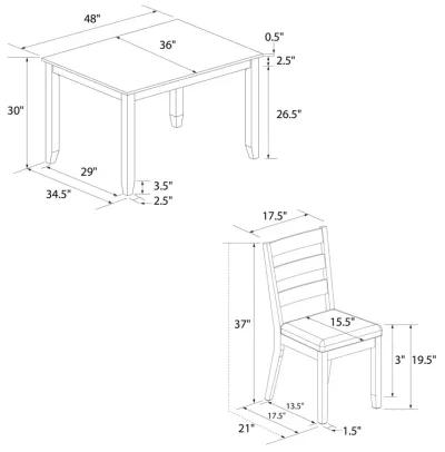 DHP Reila 5-Piece Wood Dining Room Table Set for 4, White/Walnut