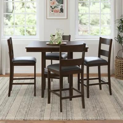 DHP Jerrie 5-Piece Counter Height Dining Set, Espresso