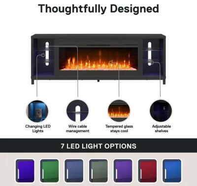 Lumina Modern Multi-Color Electric Fireplace Media Console with Crystals for TVs up to 70"