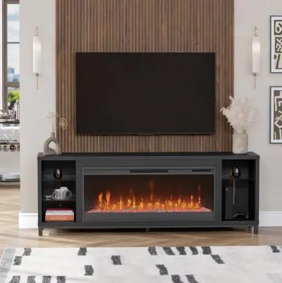 Lumina Modern Multi-Color Electric Fireplace Media Console with Crystals for TVs up to 70"