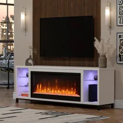 Lumina Modern Multi-Color Electric Fireplace Media Console with Crystals for TVs up to 70"