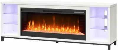 Lumina Modern Multi-Color Electric Fireplace Media Console with Crystals for TVs up to 70"