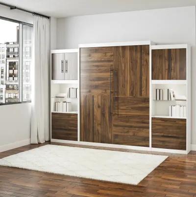 Pinnacle Queen Murphy Bed with 2 Side Cabinets and 8" Memory Foam Mattress