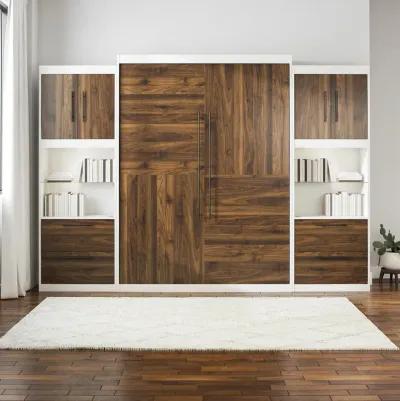 Pinnacle Queen Murphy Bed with 2 Side Cabinets and 8" Memory Foam Mattress