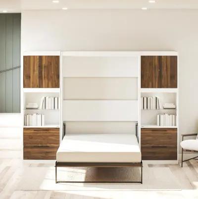 Pinnacle Murphy Bed with 2 Side Cabinets & Touch Sensor LED Lighting