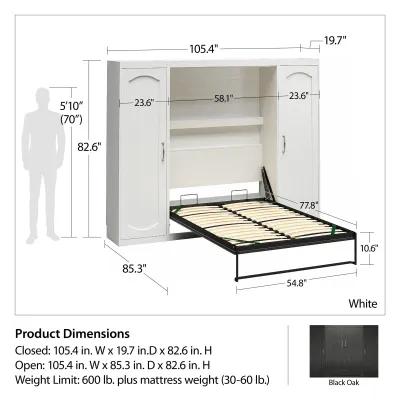 Her Majesty Murphy Bed with 2 Storage Wardrobes