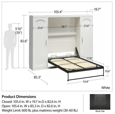 Her Majesty Murphy Bed with 2 Storage Wardrobes