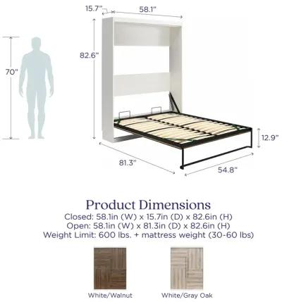 Pinnacle 2-Tone Murphy Bed with Decorative Door Front