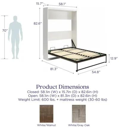 Pinnacle 2-Tone Murphy Bed with Decorative Door Front