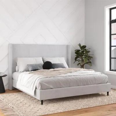 Eveline Upholstered Wingback Bed