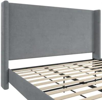 Eveline Upholstered Wingback Bed