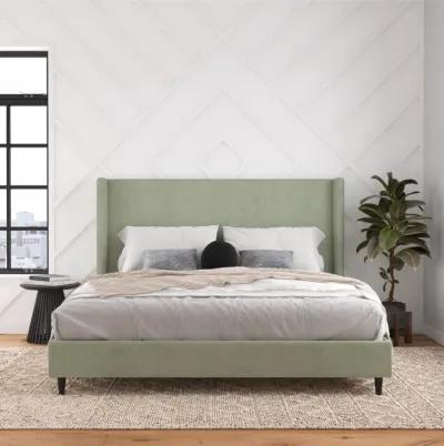 Eveline Upholstered Wingback Bed