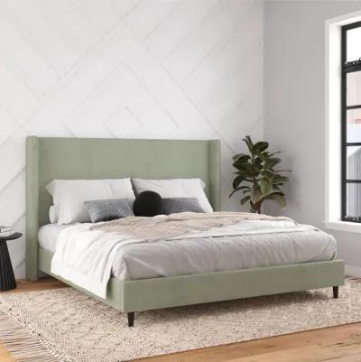 Eveline Upholstered Wingback Bed