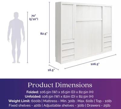 Paramount Murphy Bed with 2 Armoire Side Cabinets